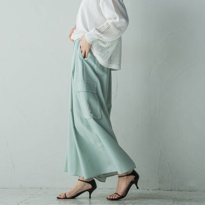 【新色追加】シャンブレーカーゴキュロットパンツ