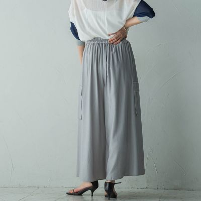 【新色追加】シャンブレーカーゴキュロットパンツ