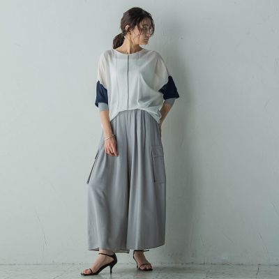 【新色追加】シャンブレーカーゴキュロットパンツ