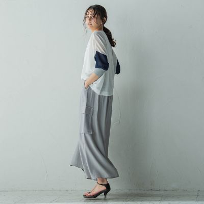 【新色追加】シャンブレーカーゴキュロットパンツ