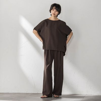 フラットプレス加工 ワイドパンツ グレー ISSEY MIYAKE 新色追加】イージーワイドパンツ≪手洗い可能 ／ セットアップ