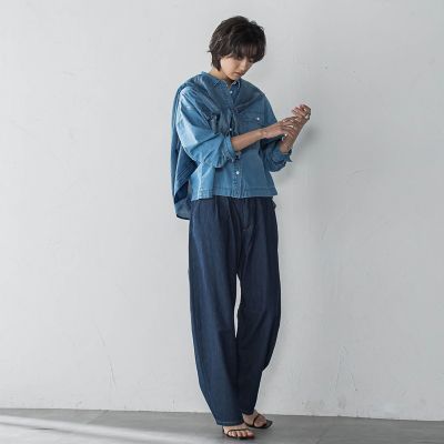 デニムリラックスカーブパンツ≪洗濯機で洗える≫