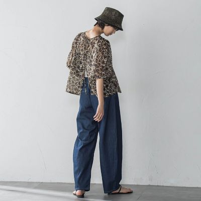 デニムリラックスカーブパンツ≪洗濯機で洗える≫