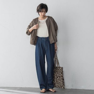 デニムリラックスカーブパンツ≪洗濯機で洗える≫