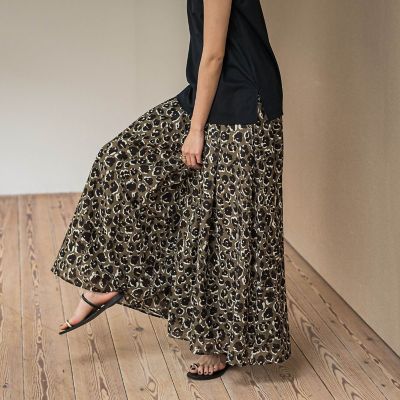 MAYSON GREY（Women）/メイソングレイ レオパード柄タックボリュームキュロットパンツ≪手洗い可能≫