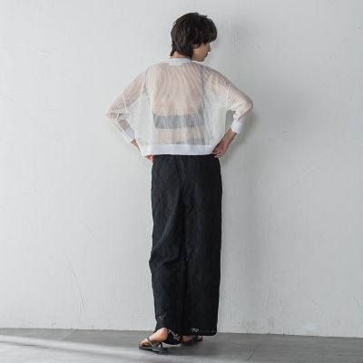 【ＷＥＢ限定】パッチワーク風レースリラックスワイドパンツ≪手洗い可能≫