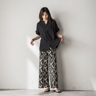 【ＷＥＢ限定】オリエンタル柄クリスタルプリーツパンツ≪手洗い可能≫