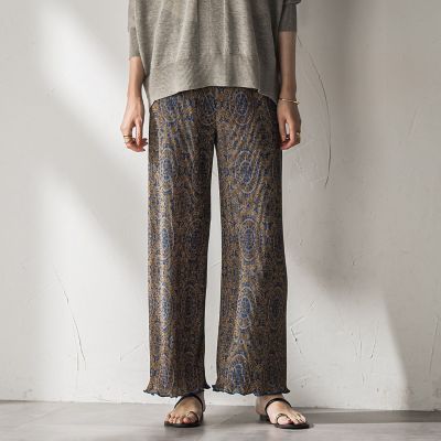 【ＷＥＢ限定】オリエンタル柄クリスタルプリーツパンツ≪手洗い可能≫