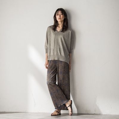 【ＷＥＢ限定】オリエンタル柄クリスタルプリーツパンツ≪手洗い可能≫