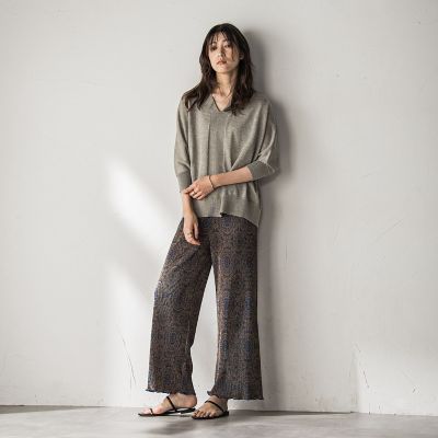 【ＷＥＢ限定】オリエンタル柄クリスタルプリーツパンツ≪手洗い可能≫