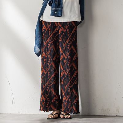 【ＷＥＢ限定】オリエンタル柄クリスタルプリーツパンツ≪手洗い可能≫