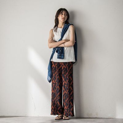 【ＷＥＢ限定】オリエンタル柄クリスタルプリーツパンツ≪手洗い可能≫