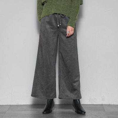 ＜MAYSON GREY（Women）＞【ＷＥＢ限定】スウェード調ポンチイージーワイドパンツ≪手洗い可能≫