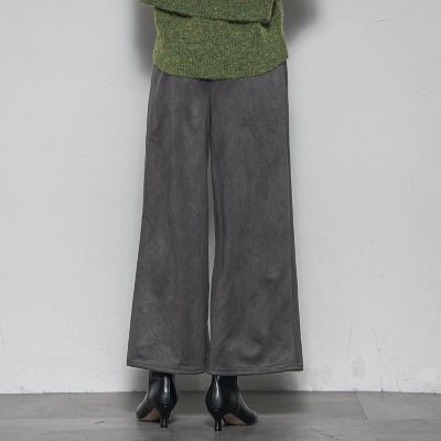 しゅうと】PEOPLE SENSE ペイント加工 ワイドパンツ グレー 美easy