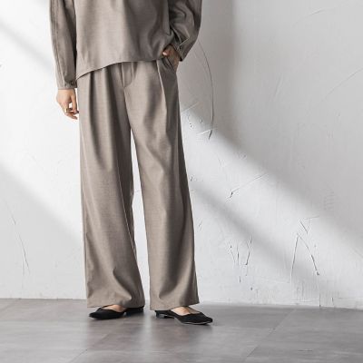 ＜MAYSON GREY（Women）＞【叶えるＳＥＴ　ＵＰ】起毛イージーワイドパンツ≪手洗い可能≫