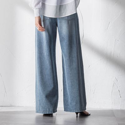 ＜MAYSON GREY（Women）＞デニムワイドパンツ≪洗濯機で洗える≫