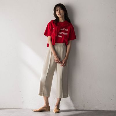 40周年限定】復刻リネンライクイージークロップドワイドパンツ