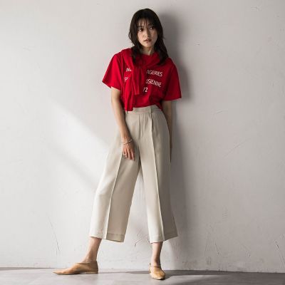 40周年限定】復刻リネンライクイージークロップドワイドパンツ