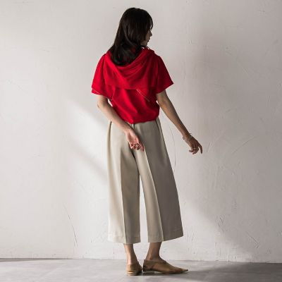 40周年限定】復刻リネンライクイージークロップドワイドパンツ