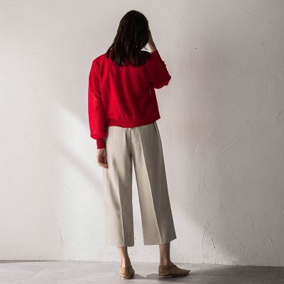 40周年限定】復刻リネンライクイージークロップドワイドパンツ