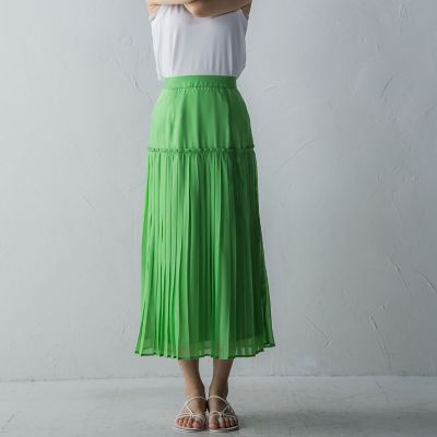 ヘムプリーツシアースカート≪手洗い可能≫