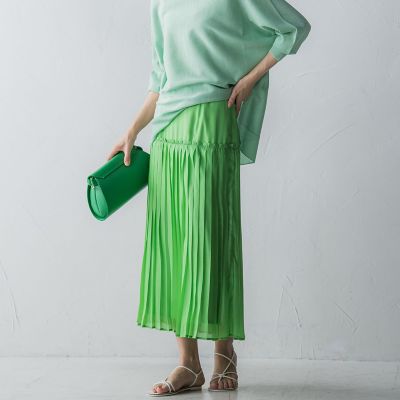 ヘムプリーツシアースカート≪手洗い可能≫