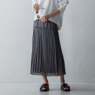 ヘムプリーツシアースカート≪手洗い可能≫