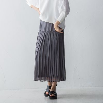 ヘムプリーツシアースカート≪手洗い可能≫