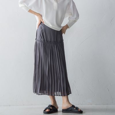 ヘムプリーツシアースカート≪手洗い可能≫