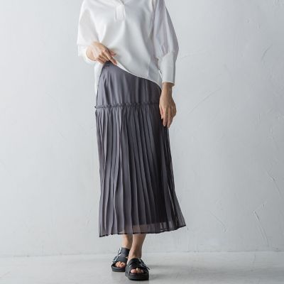 ヘムプリーツシアースカート≪手洗い可能≫