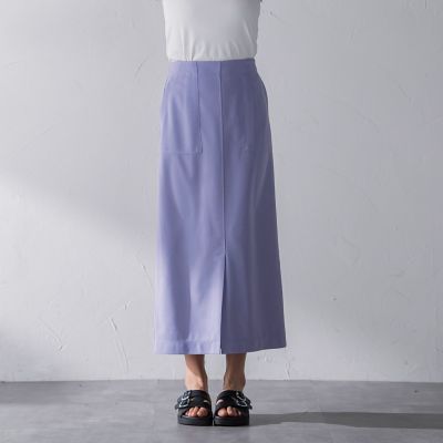 カットジョーゼットフロントベンツストレートスカート≪セットアップ対応／手洗い可能≫