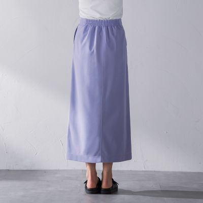 カットジョーゼットフロントベンツストレートスカート≪セットアップ対応／手洗い可能≫