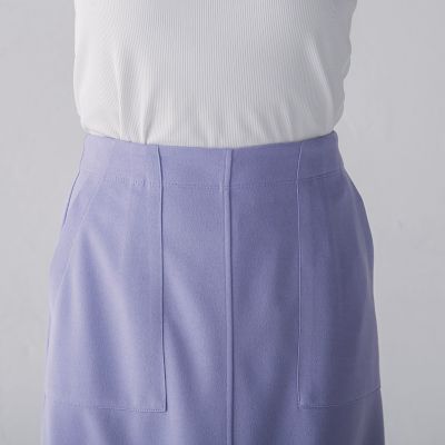 カットジョーゼットフロントベンツストレートスカート≪セットアップ対応／手洗い可能≫