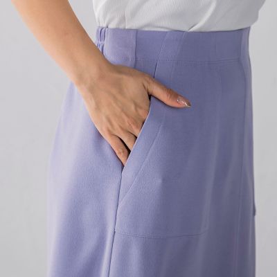 カットジョーゼットフロントベンツストレートスカート≪セットアップ対応／手洗い可能≫
