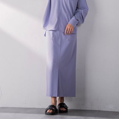 カットジョーゼットフロントベンツストレートスカート≪セットアップ対応／手洗い可能≫