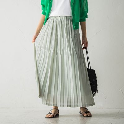 ＜MAYSON GREY（Women）＞ランダムプリーツシアースカート≪手洗い可能≫