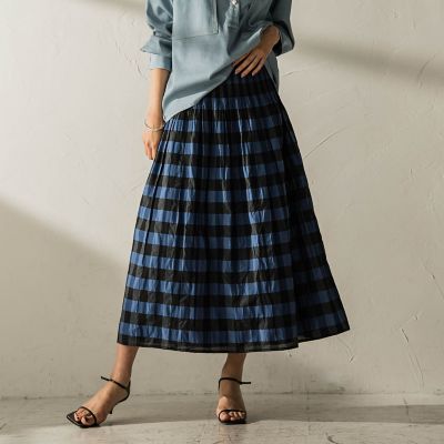 ＜MAYSON GREY（Women）＞ＮＥＷチェック＆ストライプリバーシブルスカート≪洗濯機で洗える≫