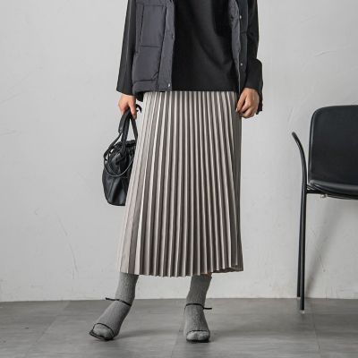 スウェードアコーディオンプリーツスカート≪手洗い可能≫