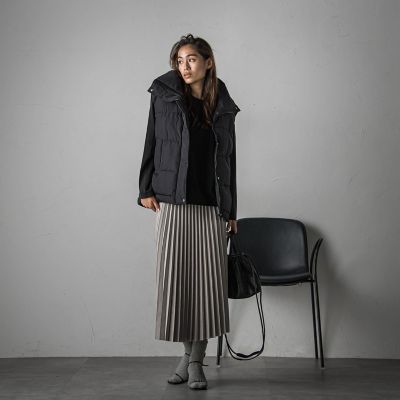 スウェードアコーディオンプリーツスカート≪手洗い可能≫