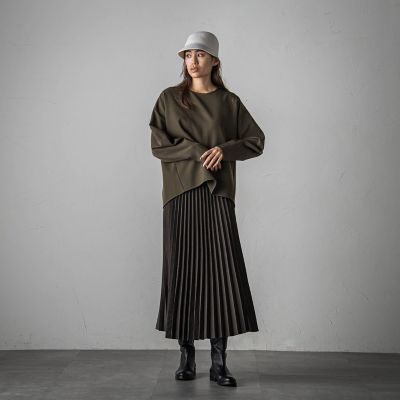 スウェードアコーディオンプリーツスカート≪手洗い可能≫