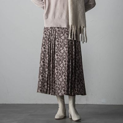＜MAYSON GREY（Women）＞フラワープリントプリーツラインスカート