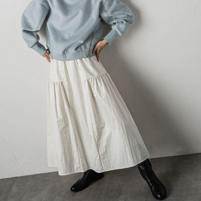 ＜MAYSON GREY（Women）＞ナイロンタフタティアードスカート≪洗濯機で洗える≫