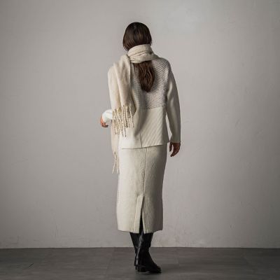 ブロッキング配色ニットスカート≪セットアップ対応／手洗い可能≫