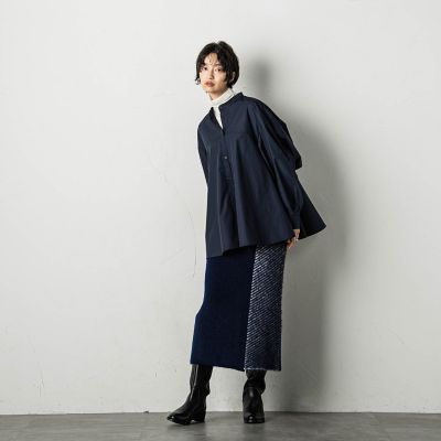 ブロッキング配色ニットスカート≪セットアップ対応／手洗い可能≫