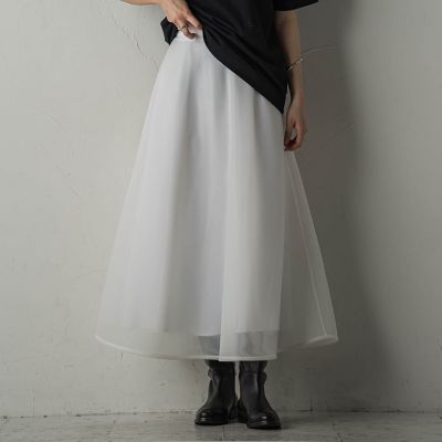 シアーダンボールフレアスカート≪セットアップ対応／手洗い可能