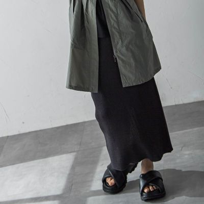 配色リブタイトニットスカート≪手洗い可能／セットアップ対応