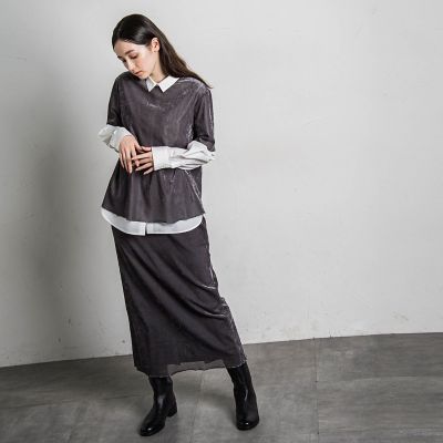 シアーベロアナロースカート≪手洗い可能≫