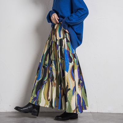 ＩＰＥＫＥＲプリントカーブティアードスカート≪手洗い可能≫