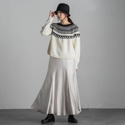 【カタログ掲載】ビンテージサテンナロースカート≪洗濯機で洗える≫