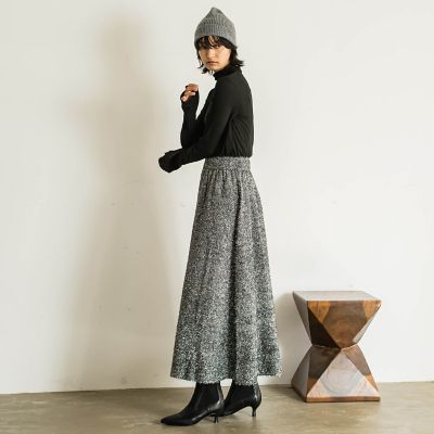 ラメシャギーニットフレアスカート≪手洗い可能≫